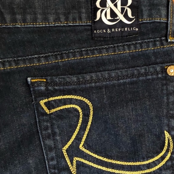 Rock & Republic cotton spandex blend dark wash denim jeans size 27 - Picture 12 of 13
